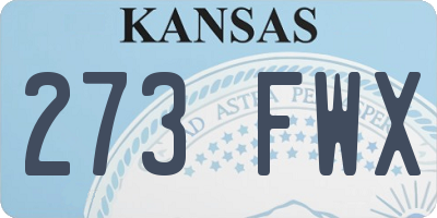 KS license plate 273FWX
