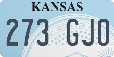 KS license plate 273GJO