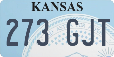 KS license plate 273GJT