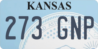KS license plate 273GNP