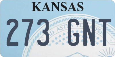 KS license plate 273GNT