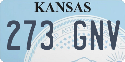KS license plate 273GNV