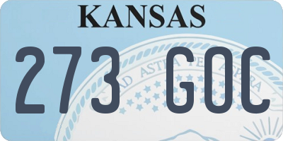 KS license plate 273GOC