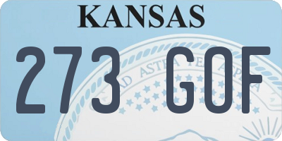 KS license plate 273GOF