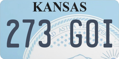 KS license plate 273GOI