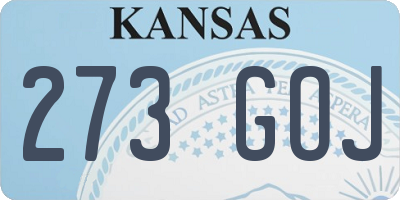 KS license plate 273GOJ
