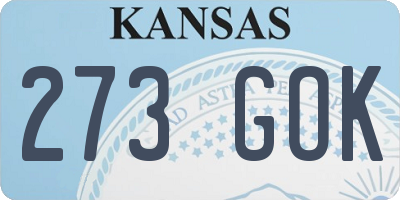KS license plate 273GOK