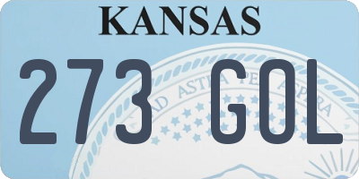 KS license plate 273GOL
