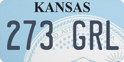 KS license plate 273GRL