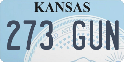 KS license plate 273GUN