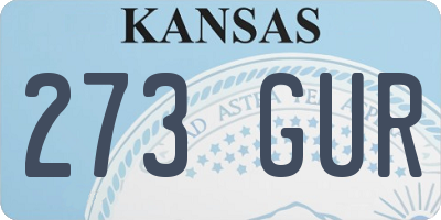 KS license plate 273GUR