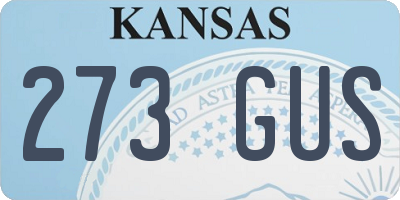 KS license plate 273GUS