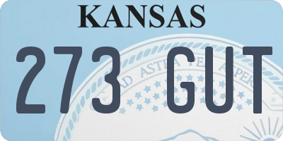 KS license plate 273GUT
