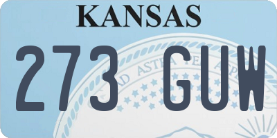 KS license plate 273GUW