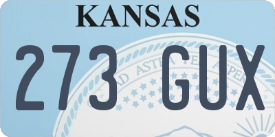 KS license plate 273GUX