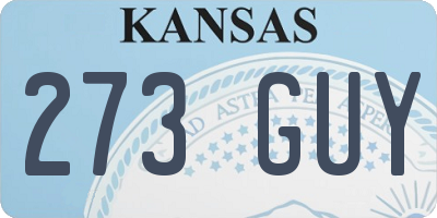 KS license plate 273GUY