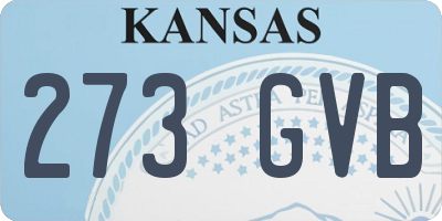 KS license plate 273GVB