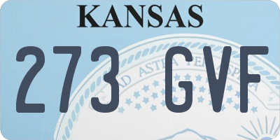 KS license plate 273GVF