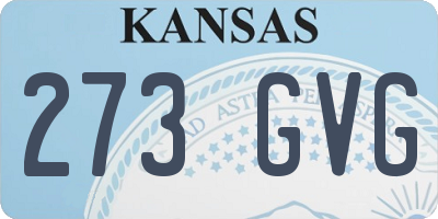 KS license plate 273GVG