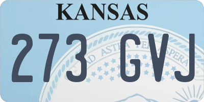 KS license plate 273GVJ