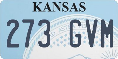 KS license plate 273GVM