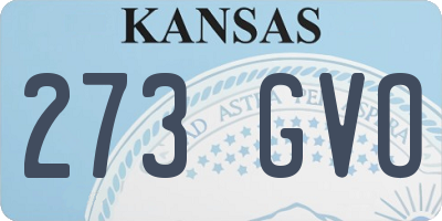 KS license plate 273GVO