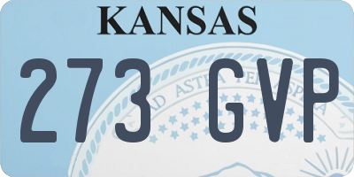 KS license plate 273GVP