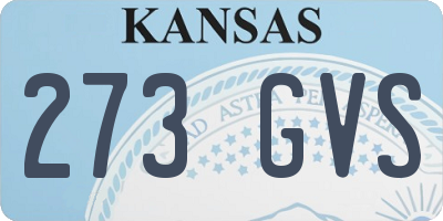 KS license plate 273GVS