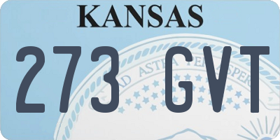 KS license plate 273GVT