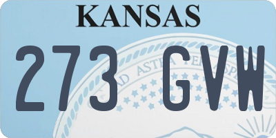 KS license plate 273GVW