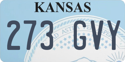KS license plate 273GVY