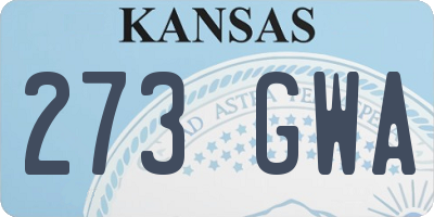 KS license plate 273GWA
