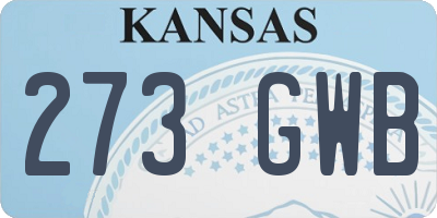 KS license plate 273GWB