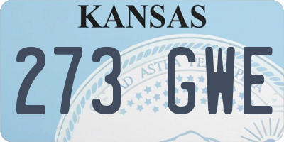 KS license plate 273GWE
