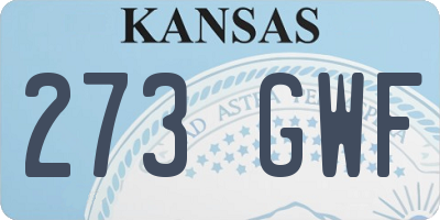 KS license plate 273GWF