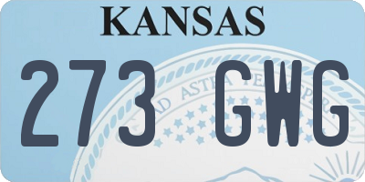 KS license plate 273GWG