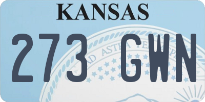 KS license plate 273GWN
