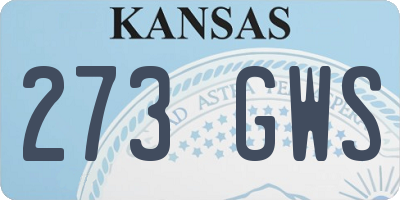 KS license plate 273GWS
