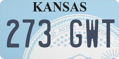 KS license plate 273GWT