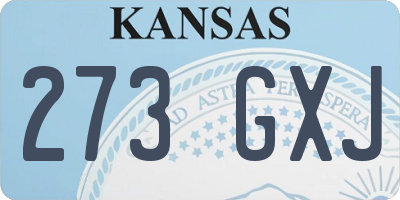 KS license plate 273GXJ