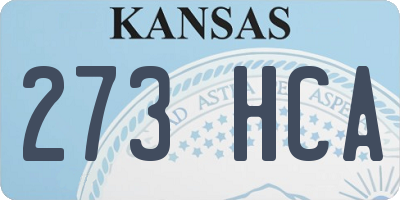 KS license plate 273HCA