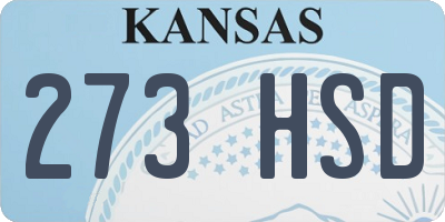 KS license plate 273HSD