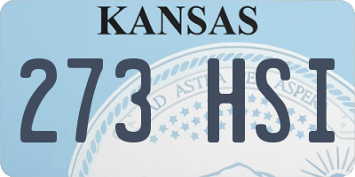 KS license plate 273HSI