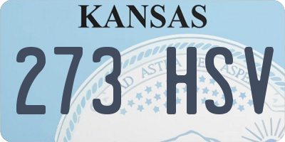 KS license plate 273HSV