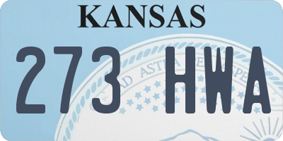 KS license plate 273HWA