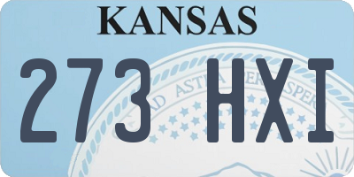 KS license plate 273HXI