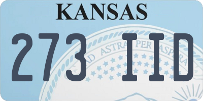 KS license plate 273IID