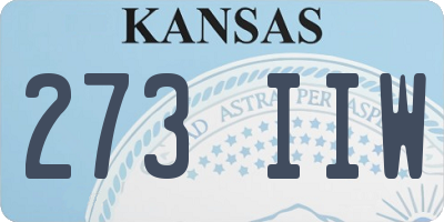 KS license plate 273IIW