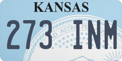 KS license plate 273INM