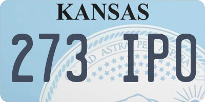 KS license plate 273IPO